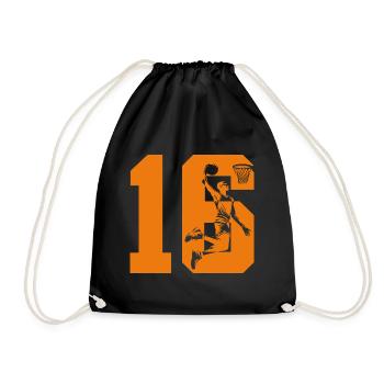 NUMBER 16 BASKETBALL 16TH BIRTHDAY - Drawstring Bag - black - Front