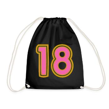 18. 18 YEARS OLD. 18th ANNIVERSARY - Drawstring Bag - black - Front