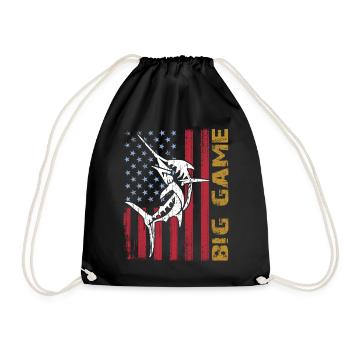 Marlin sauteur avec drapeau américain Pêche en haute mer - Sac de sport léger - noir - Devant