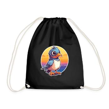 Jay Lustige Karikatur Kawaii Beach Illustration - Turnbeutel - Schwarz - Vorne