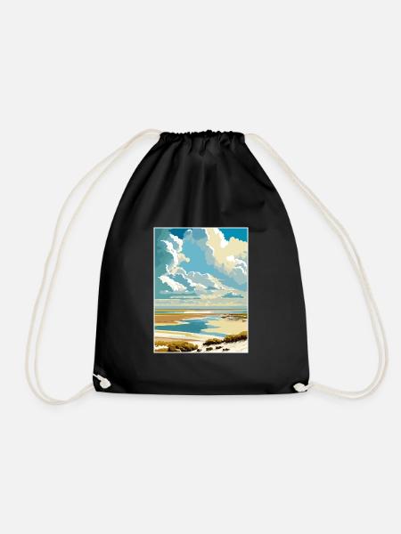Wattenmeer Niederlande Vintage Reiseposter WPA - Turnbeutel - Schwarz