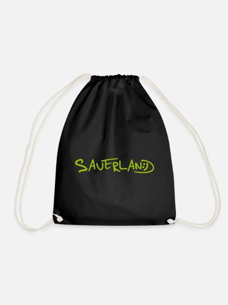 Sauerland-Logo frech und fröhlich - Turnbeutel - Schwarz