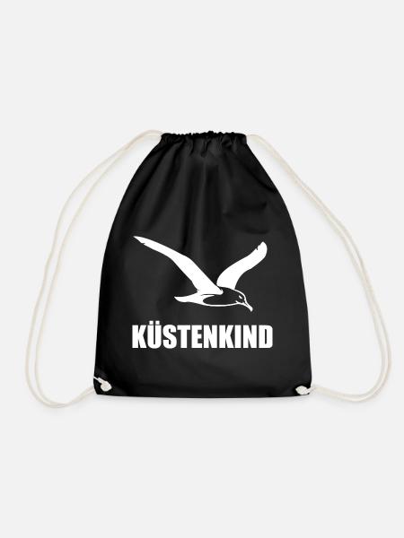 Küstenkind – Zuhause ist, wo das Meer beginnt - Turnbeutel - Schwarz