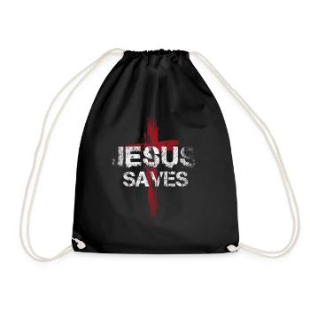 Jesus Saves - Turnbeutel - Schwarz - Vorne