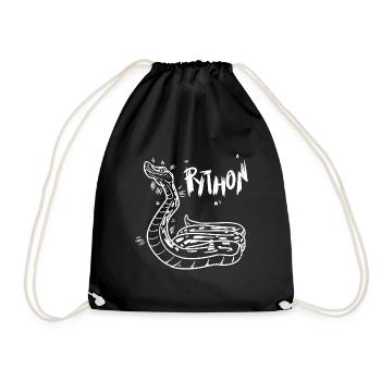 Anmutige Python Terrarienfreund - Turnbeutel - Schwarz - Vorne