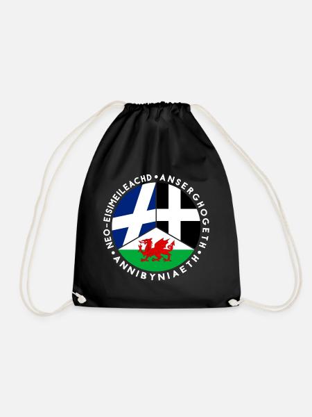Scottish, Welsh, Cornish Independence, Celtic - Drawstring Bag - black