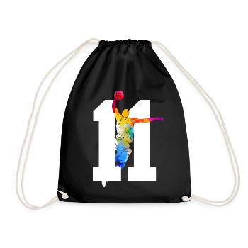 NUMMER 11 BASKETBALL 11. GEBURTSTAG - Turnbeutel - Schwarz - Vorne