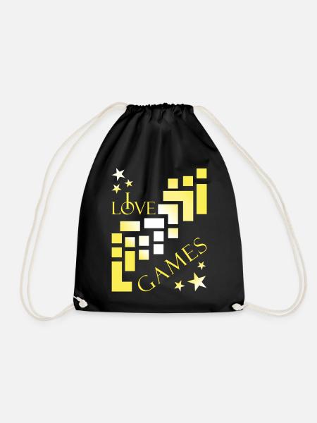 gamer I love games - Turnbeutel - Schwarz