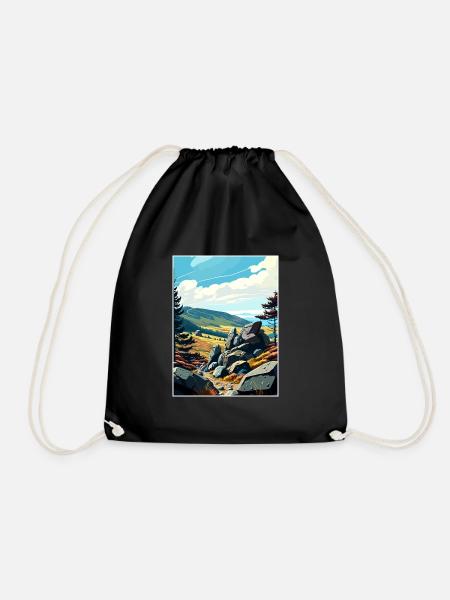 Karkonosze Polen Vintage Reiseposter Souvenir - Turnbeutel - Schwarz