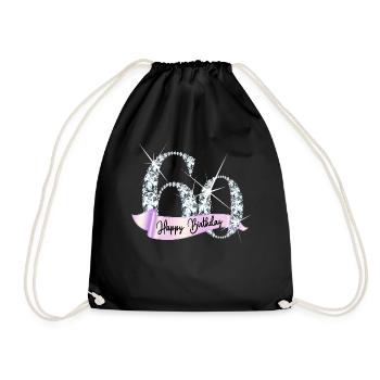 Happy Birthday 60. Geburtstag Geschenk Diamanten - Turnbeutel - Schwarz - Vorne