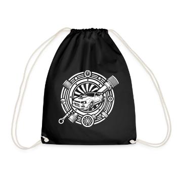Car Tuning Logo - Drawstring Bag - black - Front