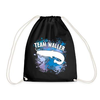 Poisson-chat Wels Waller sur des taches de couleur - Sac de sport léger - noir - Devant