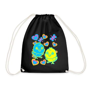 Küken Ostern Kind Kinder - Turnbeutel - Schwarz - Vorne