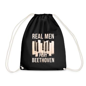 Beethoven - Drawstring Bag - black - Front