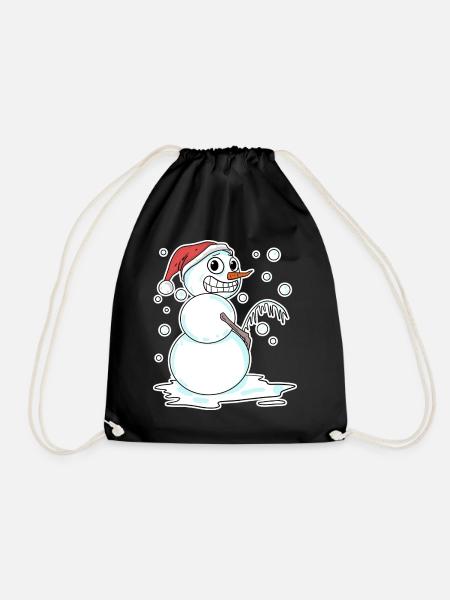 Schneemann lustig - Turnbeutel - Schwarz