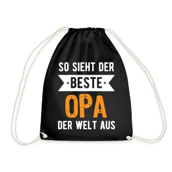 So sieht der beste Opa der Welt aus - Turnbeutel - Schwarz - Vorne