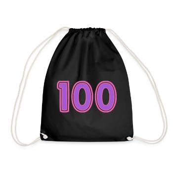 100. 100 YEARS. 100th ANNIVERSARY - Drawstring Bag - black - Front