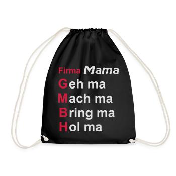 firma mama - Turnbeutel - Schwarz - Vorne