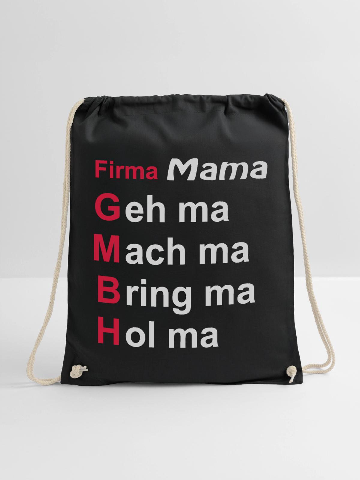 firma mama - Turnbeutel - Schwarz - Vorne