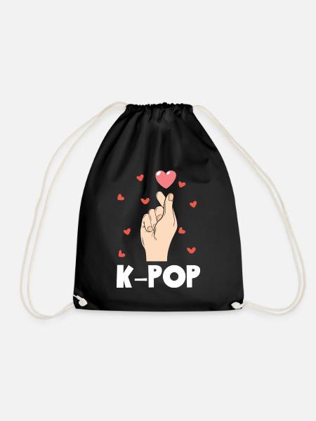 K-Pop Kpop Ich Liebe K-Pop Herz - Turnbeutel - Schwarz