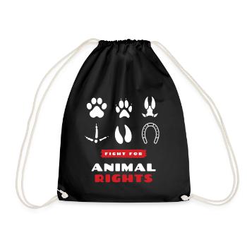 animal rights - Turnbeutel - Schwarz - Vorne