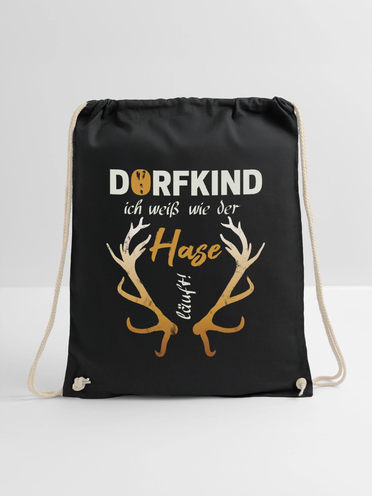 Dorfkind - Turnbeutel - Schwarz - Vorne