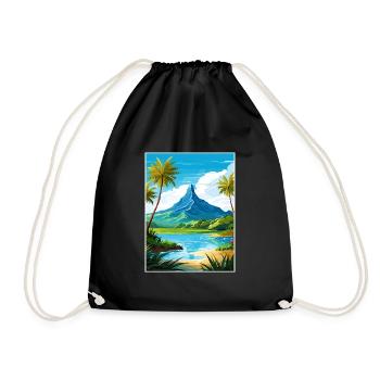 Bora Französisch-Polynesien Vintage Reiseposter - Turnbeutel - Schwarz - Vorne