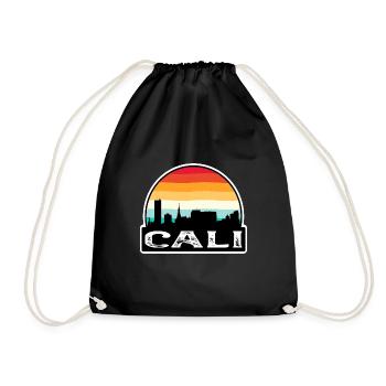 Cali Kolumbien Flagge Skyline Reisesouvenir - Turnbeutel - Schwarz - Vorne