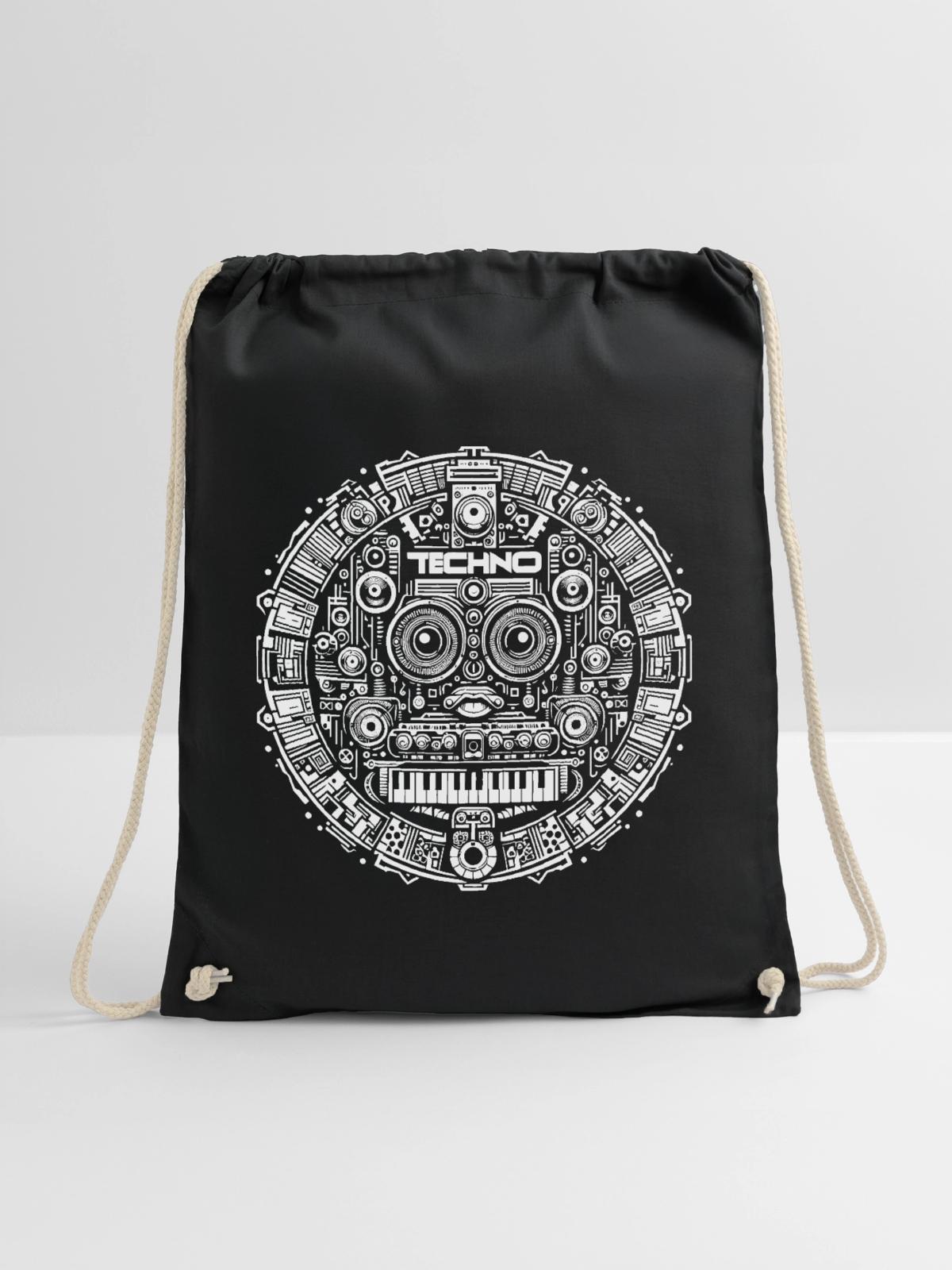 Techno Music Logo - Turnbeutel - Schwarz - Vorne