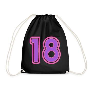18. 18 YEARS OLD. 18th ANNIVERSARY. BIRTHDAY 18 YEARS. - Drawstring Bag - black - Front