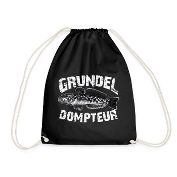 Grundeln fischen angeln - Turnbeutel - Schwarz - Vorne