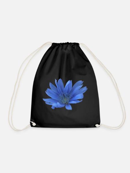 Wegwarte blaue Blume Zichorie lila Blüte - Turnbeutel - Schwarz