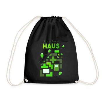 Bausteine Bauklötze bauen - Turnbeutel - Schwarz - Vorne