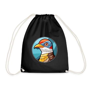 Kuckuck Bunte Karikatur Kawaii Anima - Turnbeutel - Schwarz - Vorne