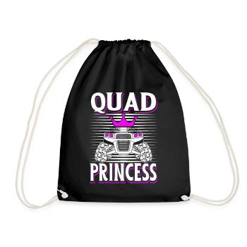 Quad Princess ATV Allrad Quad Fahren Offroad Girl - Turnbeutel - Schwarz - Vorne