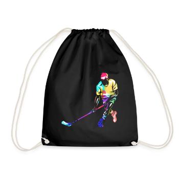 Reflexstarker Floorball Torwart - Turnbeutel - Schwarz - Vorne