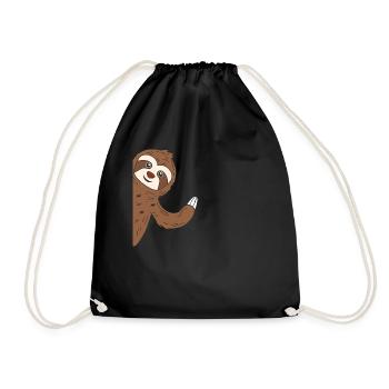 Sloth Faultier - Turnbeutel - Schwarz - Vorne
