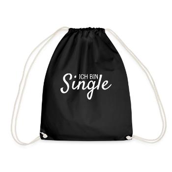 Ich bin Single - Turnbeutel - Schwarz - Vorne