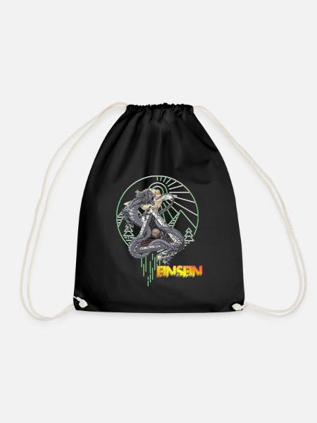 Drachen Neon über Bergkreis - Turnbeutel - Schwarz