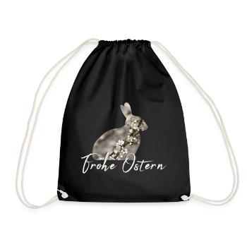 Ostern Frohe Ostern - Turnbeutel - Schwarz - Vorne