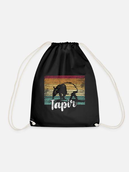 Knuffiger Tapir Regenwaldbewohner - Turnbeutel - Schwarz