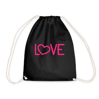 Liebe Herz Romantisch - Turnbeutel - Schwarz - Vorne