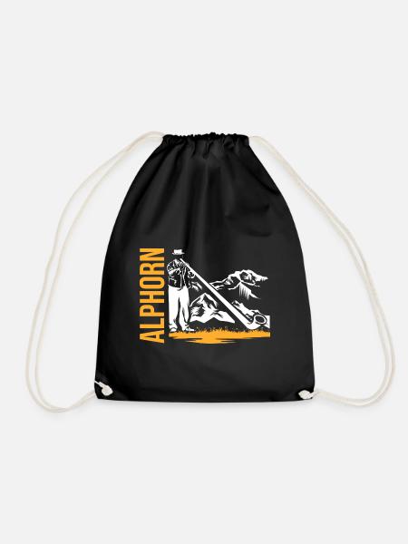 Majestätisches Alphorn Bergklang - Turnbeutel - Schwarz