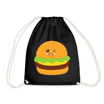Burgers, restauration rapide, nourriture, cuisine et chef cadeaux - Sac de sport léger - noir - Devant