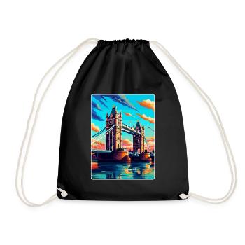 Tower Bridge England Uk Vintage Reiseposter WPA - Turnbeutel - Schwarz - Vorne
