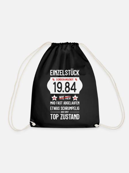 42. GEBURTSTAG 1984 EINZELSTÜCK PREISSCHILD - Turnbeutel - Schwarz