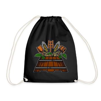 Brewer logo - Drawstring Bag - black - Front