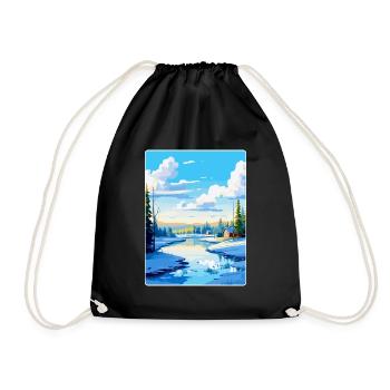 Rovaniemi Finlande Affiche de voyage vintage souvenir - Sac de sport léger - noir - Devant