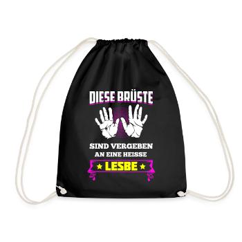 Diese Brüste Gehören Heißer Lesbe Heißen Lesbe - Turnbeutel - Schwarz - Vorne