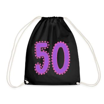 50. 50 YEARS. 50th ANNIVERSARY. 50TH ANNIVERSARY. - Drawstring Bag - black - Front